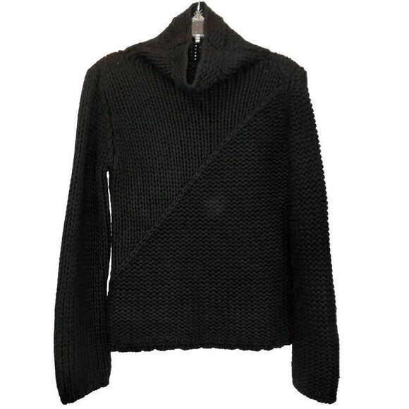 Banana Republic Mock Turtleneck Wool/Angora Sweater in Dark Black Women’s M - Picture 1 of 8